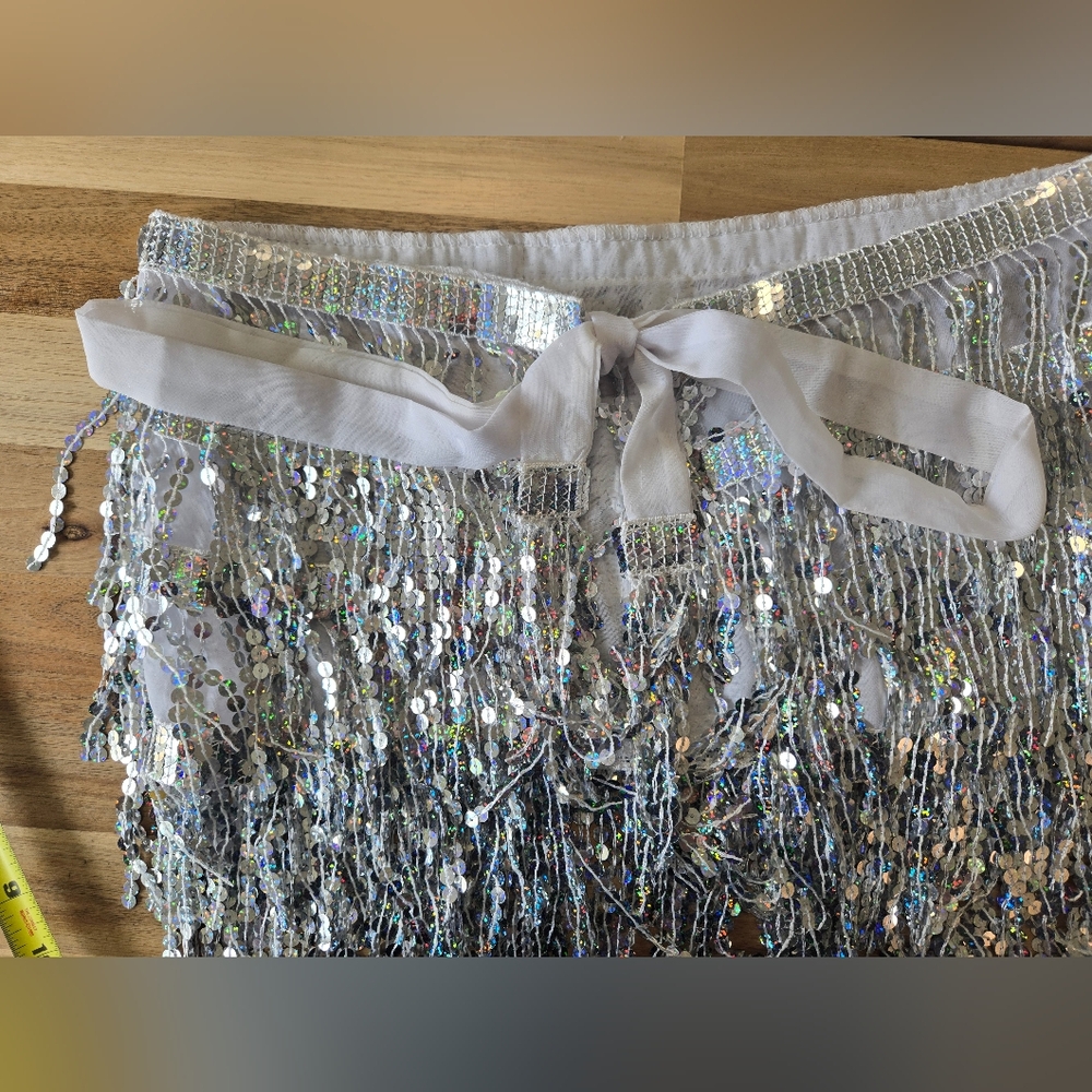 Source Unknown Silver Sequin Fringe Two-Piece Set - Picture 6 of 16